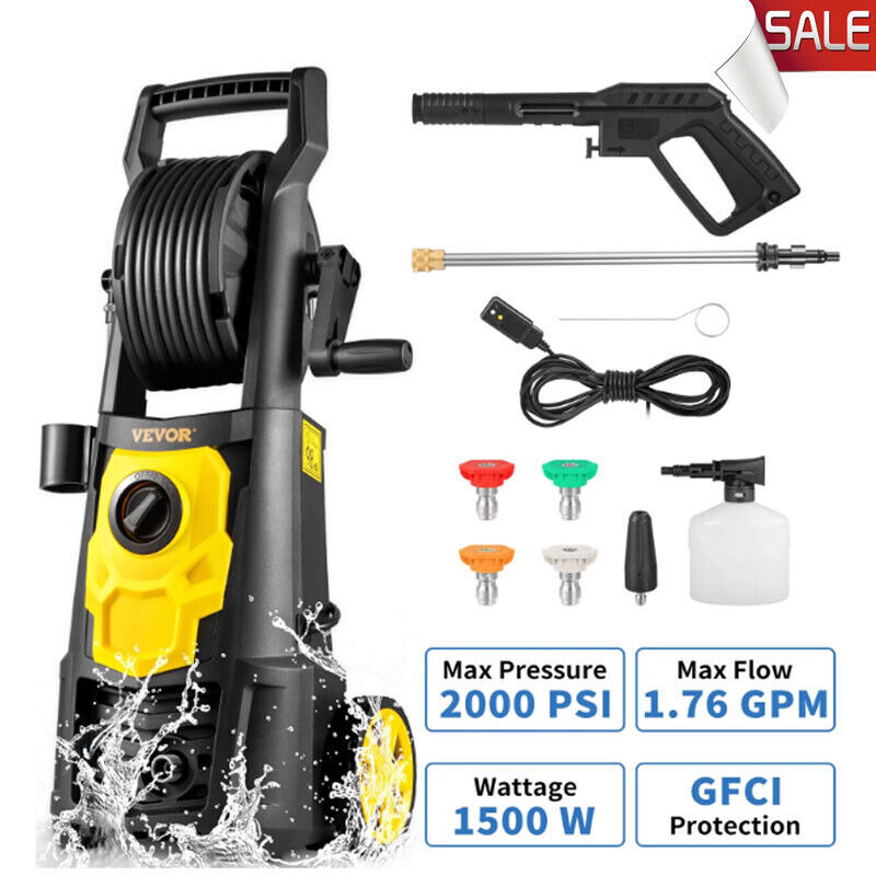 Electric Pressure Washer 2000 PSI Max. Power Washer w/ 30ft 