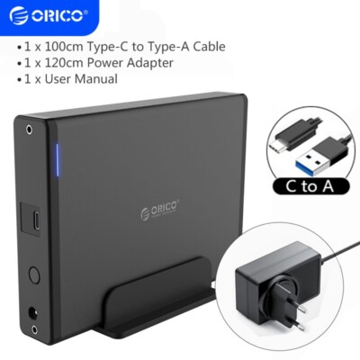 ORICO 3.5'' HDD Case Type C Hard Drive Enclosure SATA to USB 3.1 for 2.5/3.5 HDD