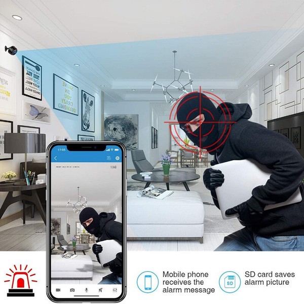 Security app detecting home intrusion on smartphone.
