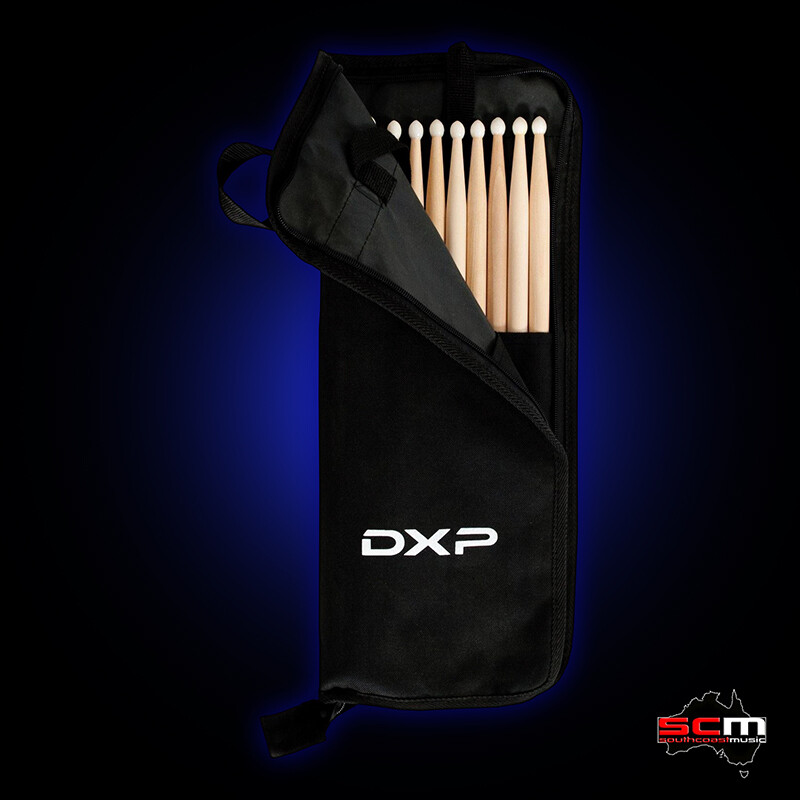 Drum Stick Bag with 5 Pairs of Nylon Tip Drum Sticks Zippered Bag with