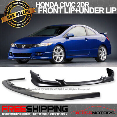 Fits 09-11 Civic 2D HFP Style Front Bumper Lip + Free Add On Lower Splitter