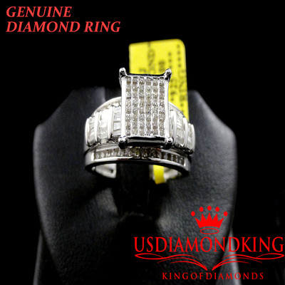 Pre-owned Usdiamondking Ladies Women's Real Diamond Cinderela Ring Wedding Engagement Anniversary Band In G