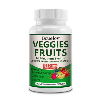 Vegetable & Fruit Superfood Supplement - Gluten-Free/Non-GMO - 60TO120 Capsules