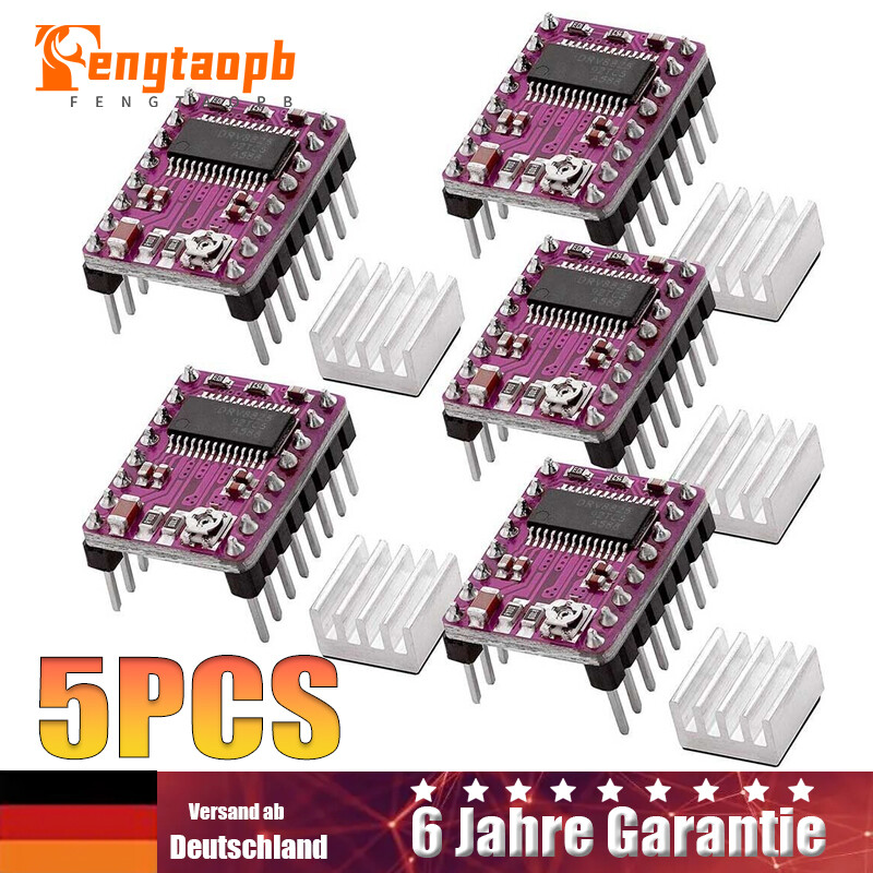 5pcs Drv8825 Schrittmotor-Treiber-Modul Mit KÃ¼HlkÃ¶Rper FÃ¼R Ramps 1.4 Cnc-Shield
