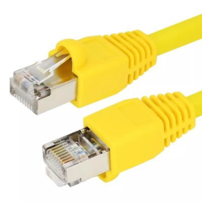 2pack 5FT Cat5E RJ45 Ethernet LAN Network Shielded Patch Cable Copper Yellow