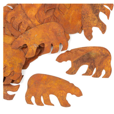 Bulk Package of 50 Rusty Tin 3'' Bear Cutouts