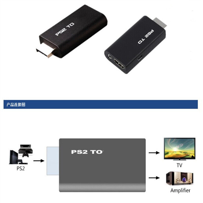 Playstation 2 PS2 To HDMI-Compatible Adaptor Cable HD RCA AV Audio Video