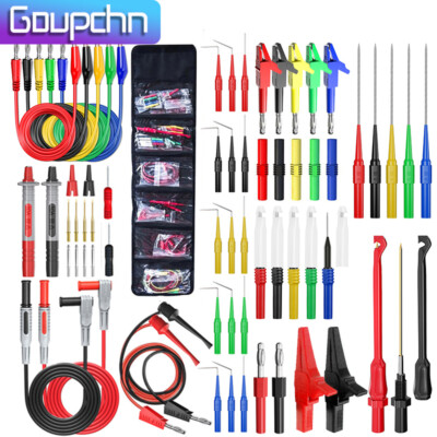 57PCS Multimeter Test Lead Kit with Back Probe Set Replaceable Probe Banana Plug