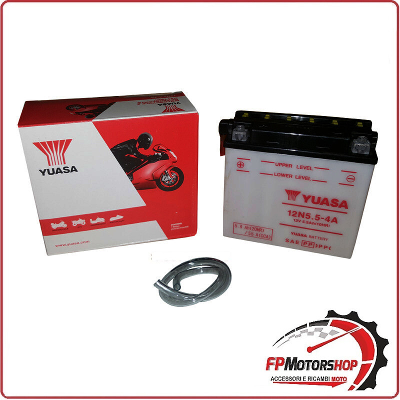 BATTERIA PER MOTO YUASA 12N5,5-4A 12N5.5-4A 12V 5,5AH 138X61X131MM CCA55
