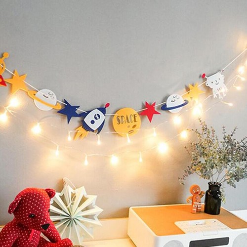 Diy Space Star Garland Felt Sign Banner Bunting Hanging Home Party
