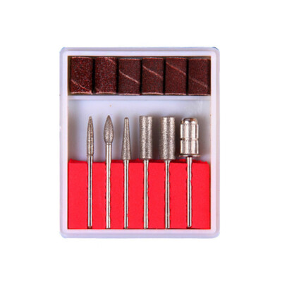 6PCS Nail Drill Bit Stainless Steel Grinding Head Emery Sanding Band Manicure U