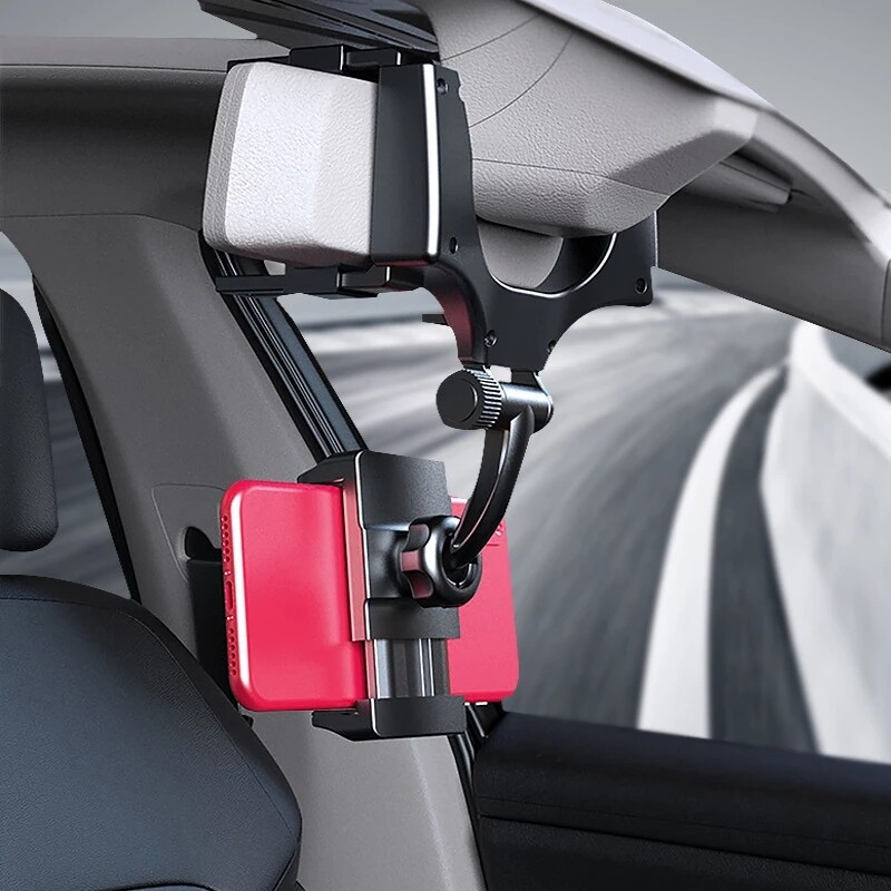 360° Universal Mount Holder Car Stand Rear View Mirror For Mobile Cell Phone GPS