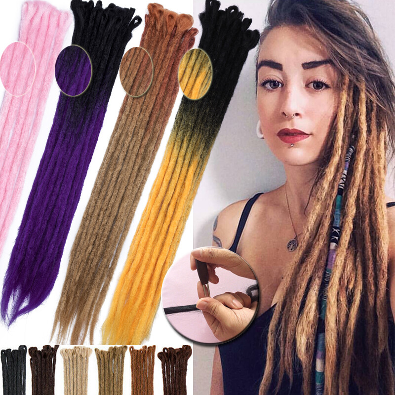 Wool Made Dreadlocks Single Ended Braids Hair Extensions Real