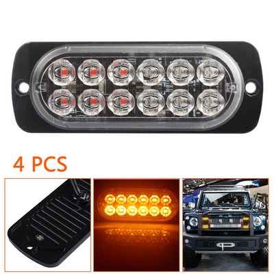 Luci Di Emergenza Stroboscopiche PICAA - 2 Pezzi, LED Ambra, 12V-24V, Per Auto E Camion