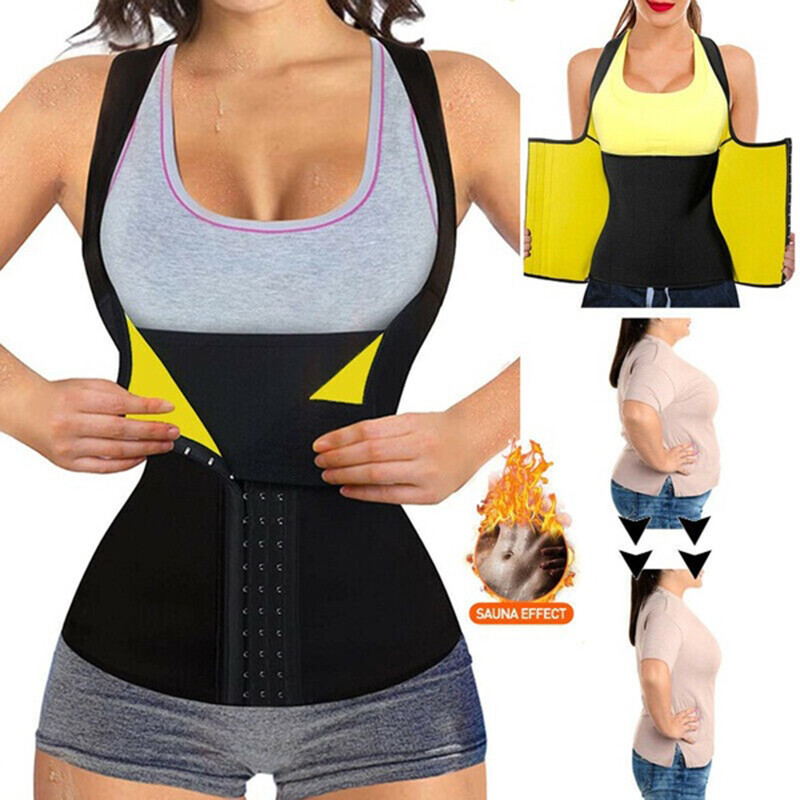 Damen Neopren Taillen Mieder Bauchweggürtel Shapewear Abnehmen Weste Korsett Gym