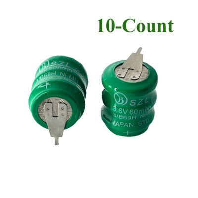 10X 3.6V 60mAh Ni-MH Battery For Meters PLC CNC Data Backup Power Rechargeable