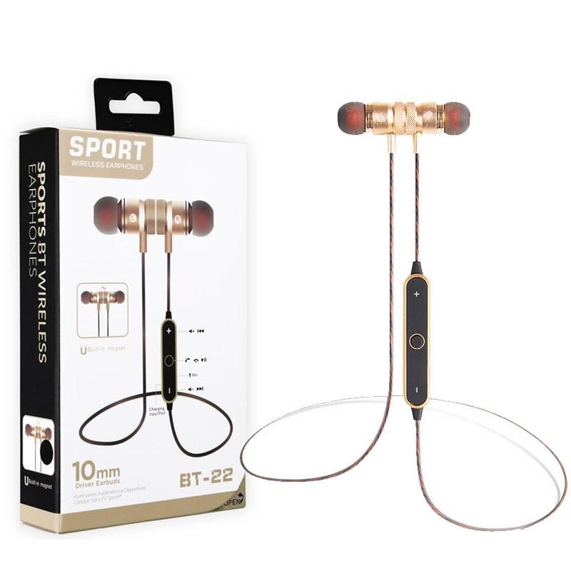 Auricolari Cuffie Wireless Stereo Sport Magnetiche Bluetooth BT-22 hsb