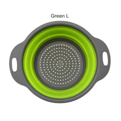 Collapsible Strainer Colander Silicone Bowl 12'' Kitchen Sink Drainer Tool