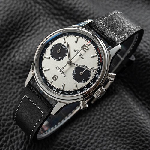 Pre-owned Sugess Classic 1963 Wristwatch Seagull Movement Mechanical Chronograph Sapphire Watch In 38mm White Watch