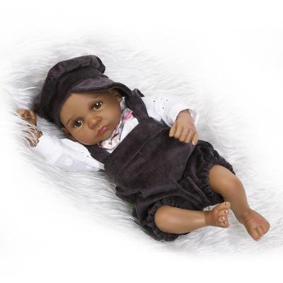 Full Body Handmade Reborn Black Baby Boy Doll Newborn Lifelike Silicone Vinyl