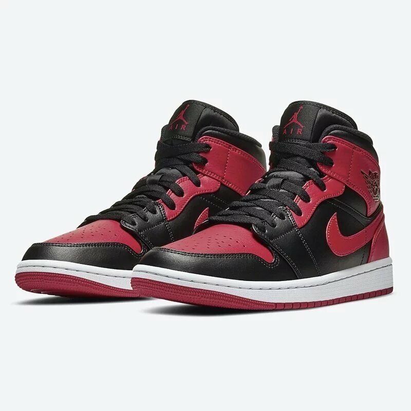 Nike Air Jordan 1 Mid Banned Bred Black Red White Chicago Bulls AJ1 554724-074 | eBay