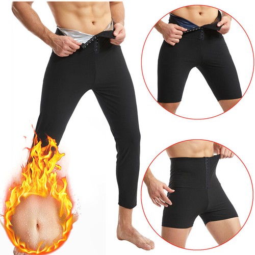 Men Sweat Sauna Pants Thermo Leggings Fat Burning Compression Pants Sports Belt