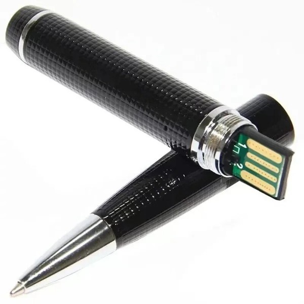 Black luxury fountain pen with gold nib.