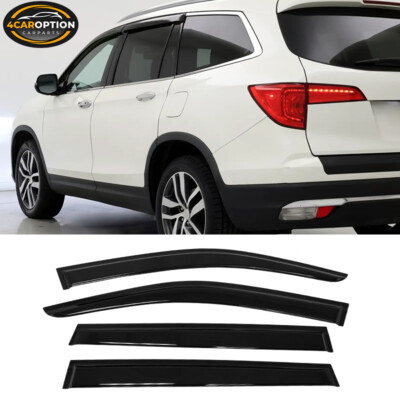 Fits 16-22 Honda Pilot Window Visors Rain Sun Guard Vent Deflector 4pc Set