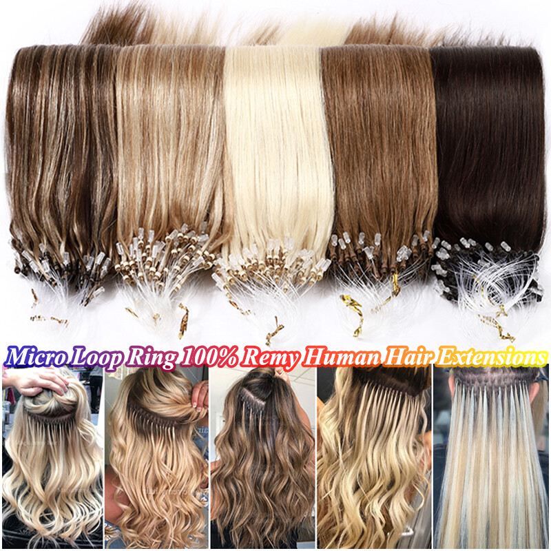 150g Thick Micro Loop Ring Human Hair Extensions Micro Link Nano Bead Tip 0.5/1g