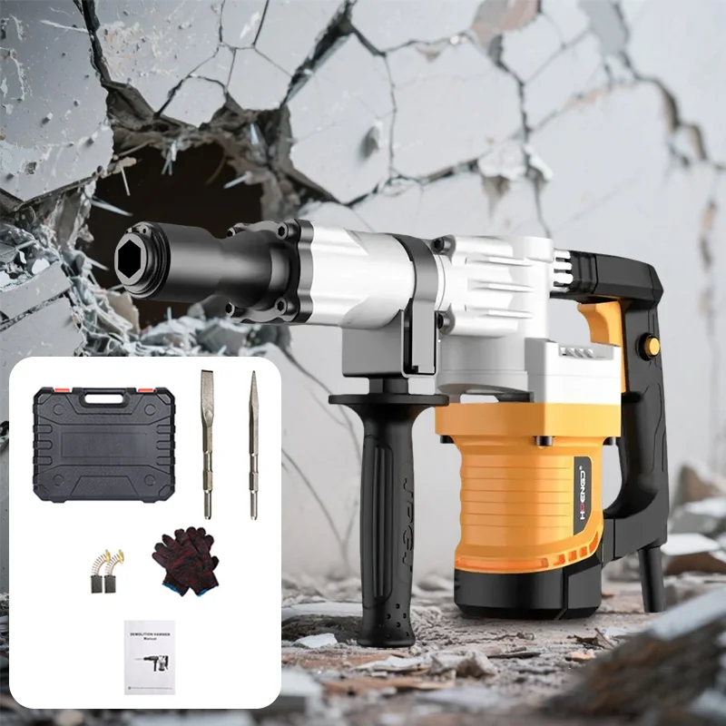 Electric Demolition Hammer Heavy Duty Concrete Breaker Impact Hammer with Chisel