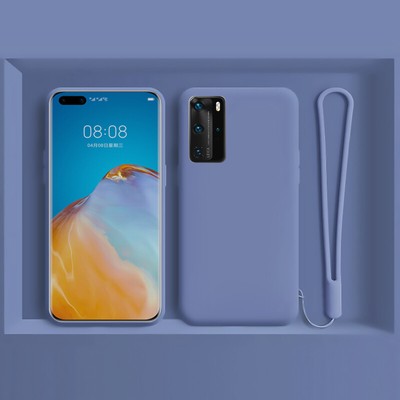 For Huawei P30 P20 Pro Mate 30 Lite Hand Lanyard Liquid Silicone Soft Case Cover