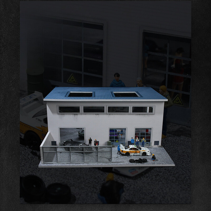Diorama 1:64 Scale Garage Model Factory Workshop Theme Lighting Scene