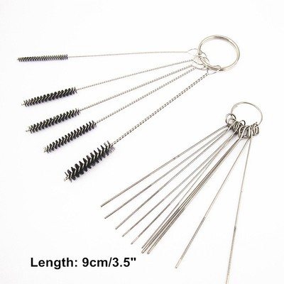 5 Brushes 10 Needles Carburetor Carbon Dirt Jet Remove Cleaning Tool For Suzuki