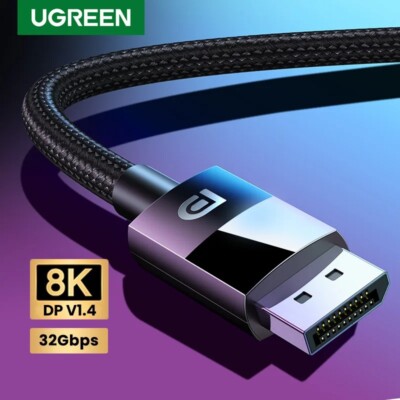 Ugreen DisplayPort Cable 16K/8K Video Audio Xiaomi TV Box PC Laptop Monitor Game