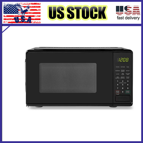0.7 cu. ft. countertop microwave in black kitchen compact oven small dorm mini