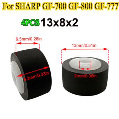 4Pcs 13mmx8x6.3x2 Rubber Pinch Roller Belt Pulley For SHARP GF-700 800 777 Wheel