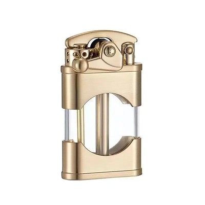 Windproof Metal Kerosene Lighter Vintage Trench Rocker Lighter Fluid Refillable