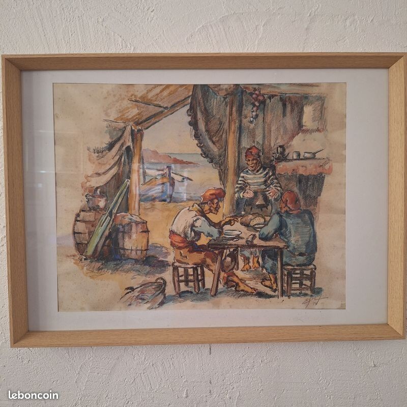 Aquarelle SignÃ©E Etienne Gony