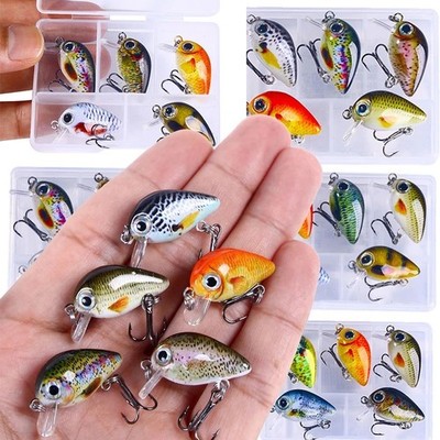 5Pcs 3cm Bass Fishing Lures Kit Topwater Crankbaits Wobblers Swimbaits