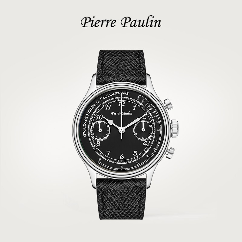 Pre-owned Merkur Men Chronograph Watch Manual Wind Mechanical Wristwatch St2901 Black Dial