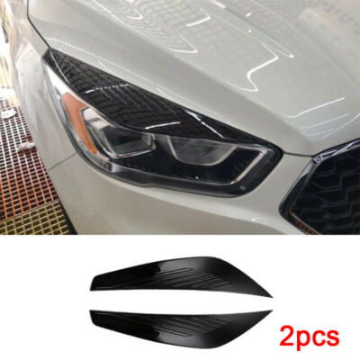 FOR Ford Escape/KUGA 2017-2019 ABS BLACK Headlamps Light Brow Decorative Trim 2P