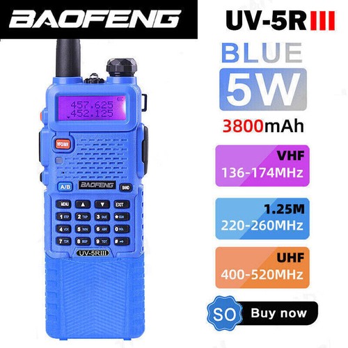 BAOFENG UV-5RIII 5W 136-174&400-470MHZ TRI-BAND HAM TWO-WAY RADIOS WALKIE TALKIE