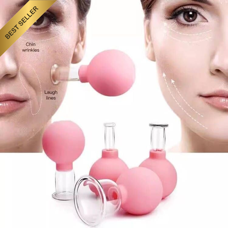 Facial Cupping Set anti Aging Vacuum Suction Cupping Cups 4Pcs Face Cupping Ther