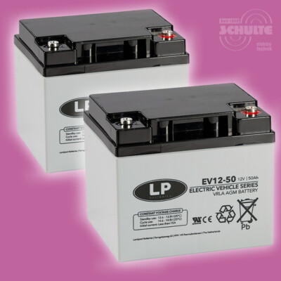 2 St. 12V 50Ah Blei Akku Satz Batterien für Meyra Clou 9500 Abholung Münster