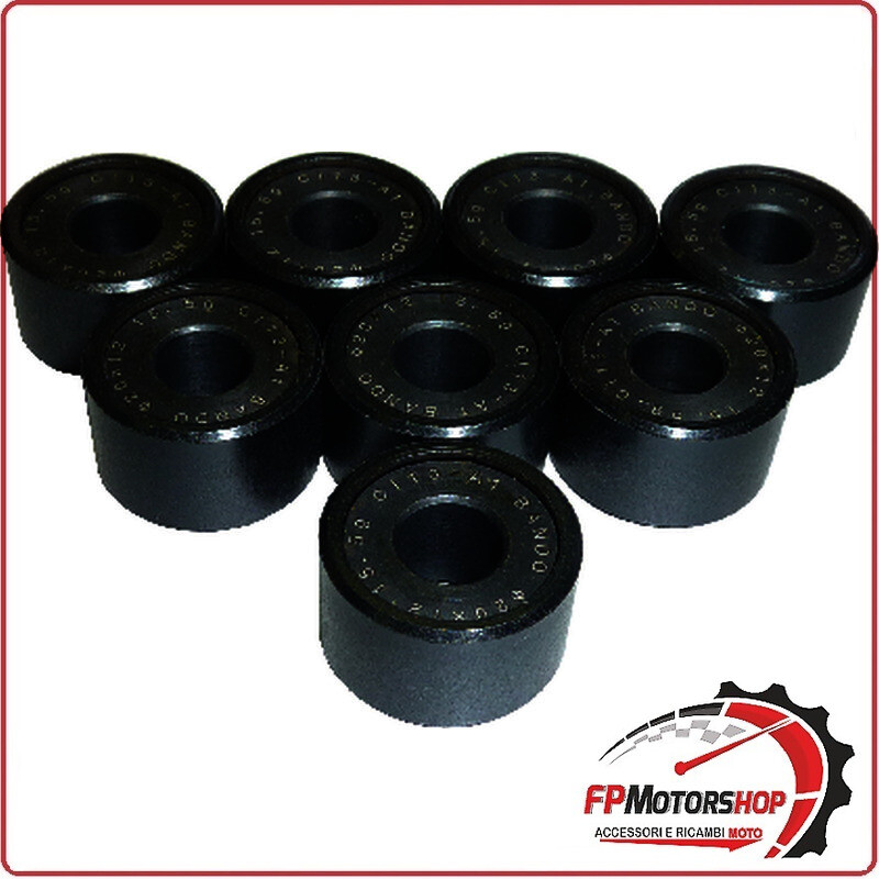 KIT 8 RULLI MASSETTE VARIATORE SCOOTER PER YAMAHA 400 X-MAX 14> 25X15 17G BANDO 