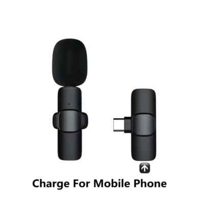 Lavalier Wireless Microphone Audio Video Recording Mini Mic For Android/iphone