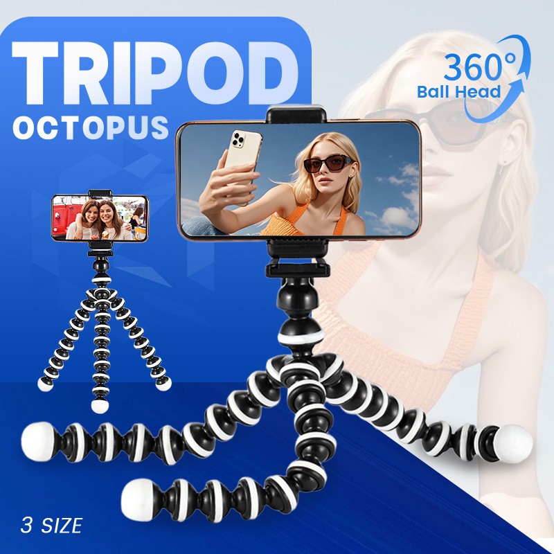Flexible Octopus Tripod Camera Phone Mount Bendable Strong Grip 360 Ball Head