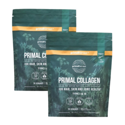 Primal Harvest Collagen Powder for Women Men Primal Collagen 10 Oz NEW - 2 Pack