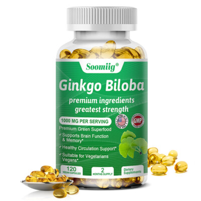 Ginkgo Biloba Standardized Extract 1000 Mg Healthy Brain & Nervous System Health