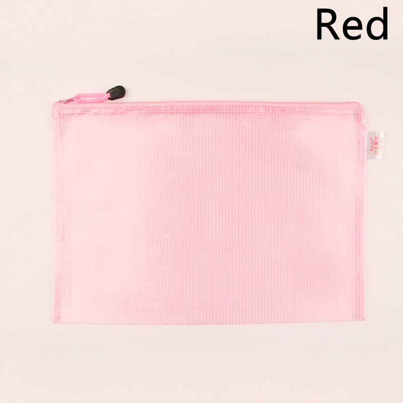 1PC A3/A4/A5/A6 PVC Mesh Zipper Pouch Document Bag Zip File Folders